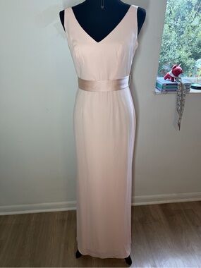 White by Vera Wang Size 4 Blush Pink Open Back Bridesmaid Maxi Dress